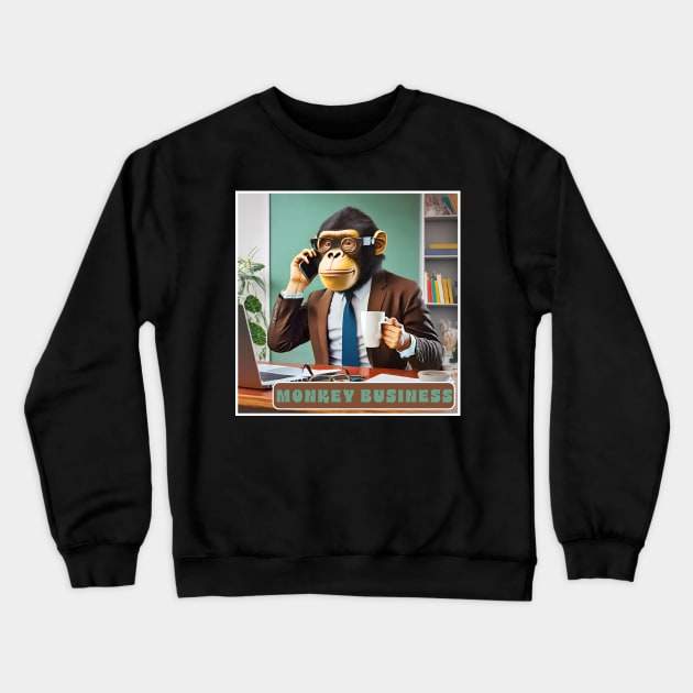 Monkey Business Crewneck Sweatshirt by DesignsPrints